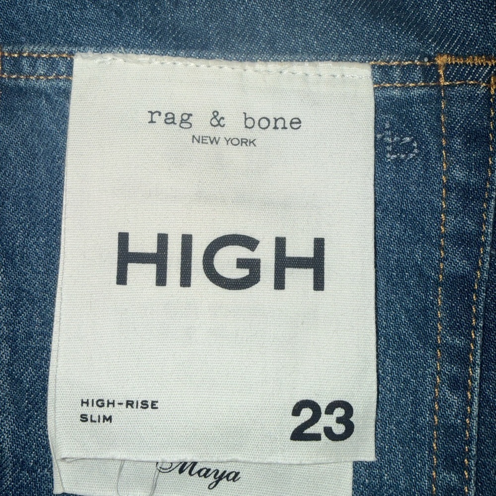 rag & bone Women’s Dark Blue Straight Leg Jeans Size 23. NWT - Picture 3 of 3